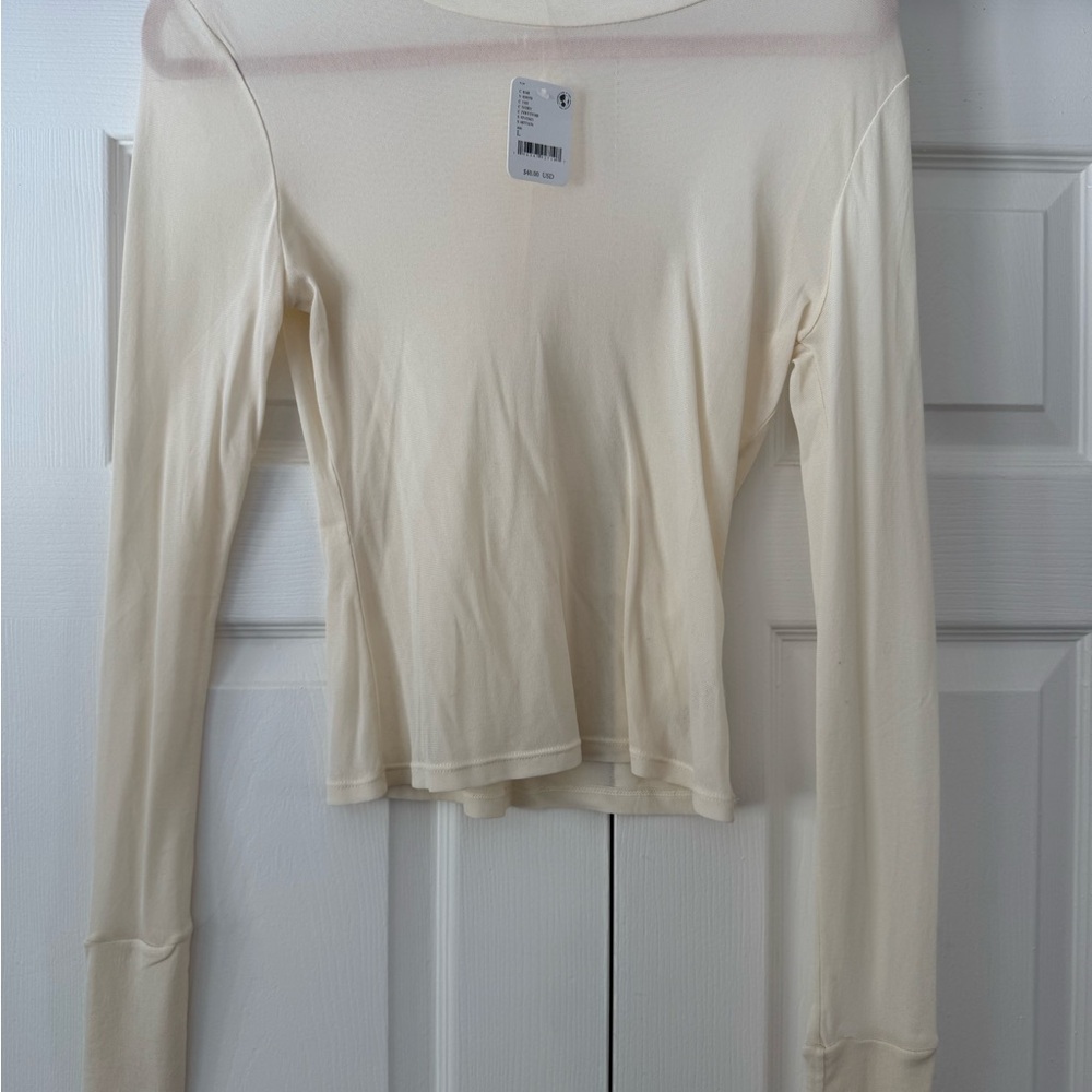 Free People Sheer Cream Layering Tee - New With Tags / NWT ✨